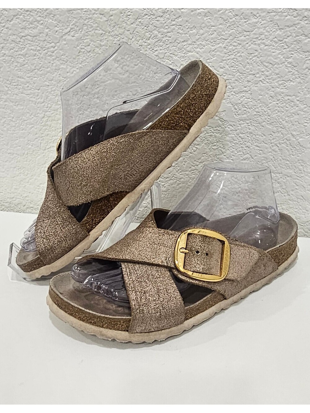 Birkenstock Siena Big Buckle Sandals Women’s 39 US 8-8.5 Narrow Metallic Taupe